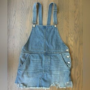 FREE PEOPLE DENIM OVERALL MINI DRESS
